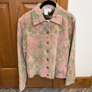 Coldwater Creek Floral Leather Jacket NWT Cottagecore Boho Feminine Small